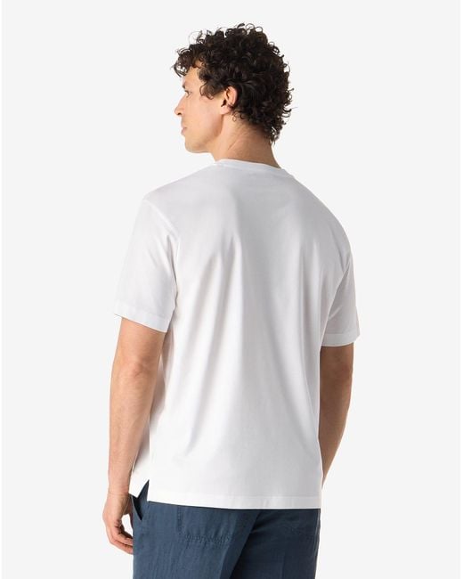 Corneliani White Oversized Cotton Jersey T-Shirt for men