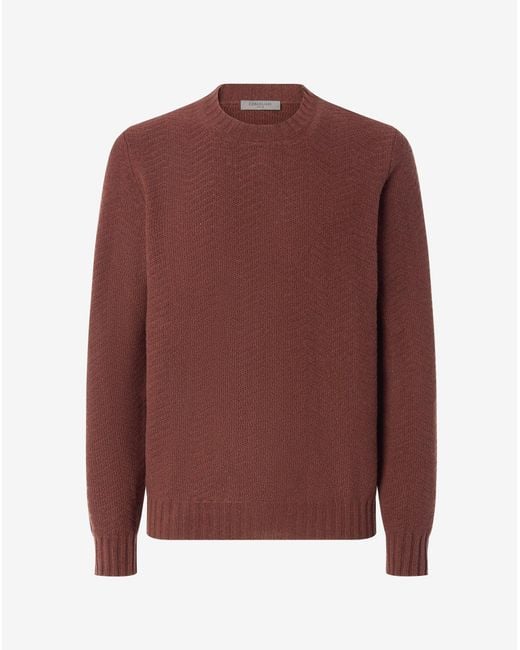 Corneliani Brown Wool And Cashmere Blend Jumper for men