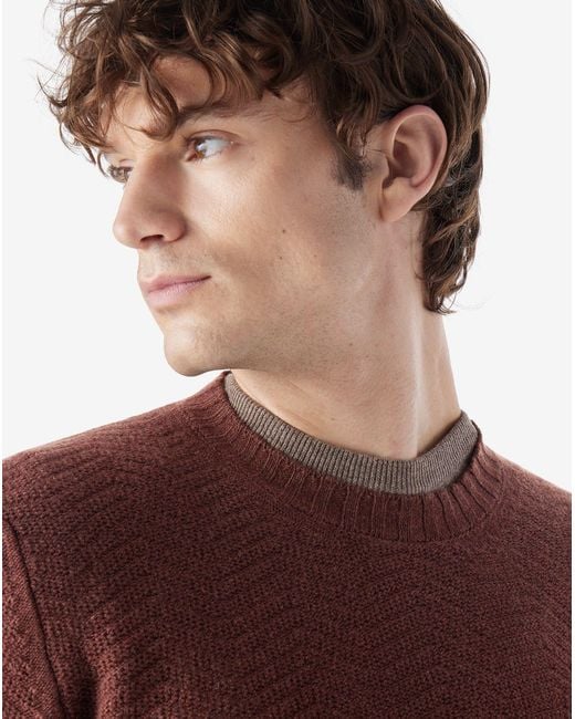 Corneliani Brown Wool And Cashmere Blend Jumper for men