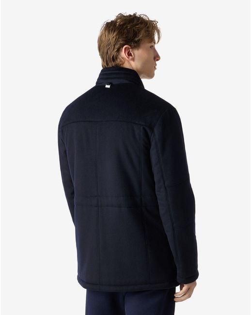 Corneliani Blue Melange Cashmere Blend Field Jacket for men