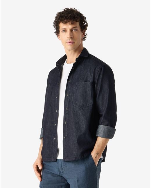 Corneliani Blue Denim Shirt for men