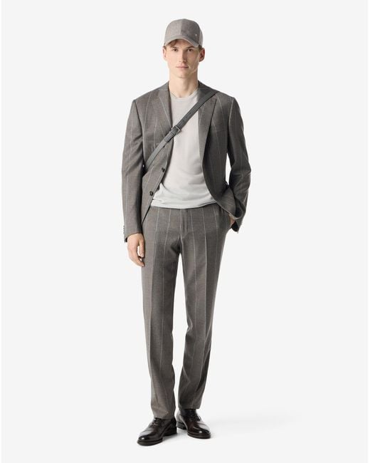 Corneliani Gray Pinstripe 130's Wool And Silk Suit for men