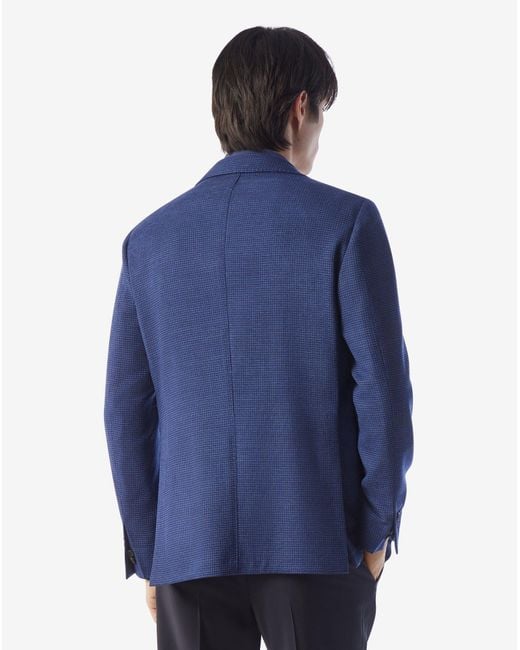 Corneliani Blue Stretch Wool Jacket With Inner Vest for men