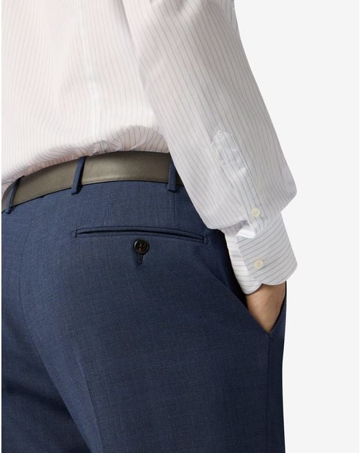 Corneliani Blue Stretch Wool Bengaline Trousers for men