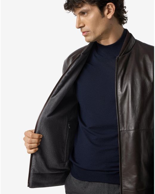 Corneliani Black Reversible Nappa Leather Gilet for men