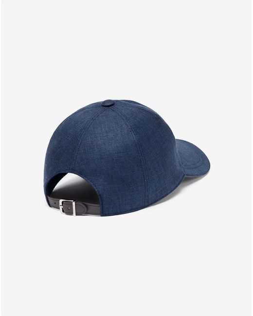 Corneliani Blue Wool, Linen And Silk Baseball Cap for men