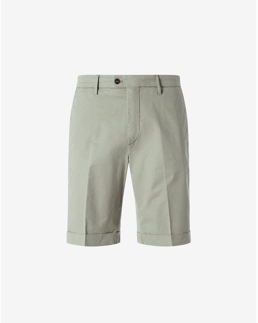Corneliani Green Garment-Dyed Light Gabardine Bermuda Shorts for men
