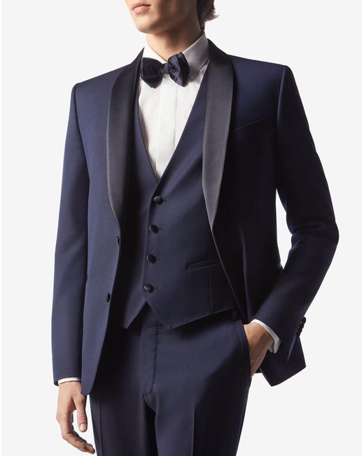 Corneliani Blue S120's Wool Sablé Tuxedo for men