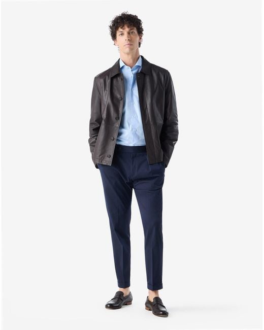Corneliani Blue Stretch Wool Trousers for men
