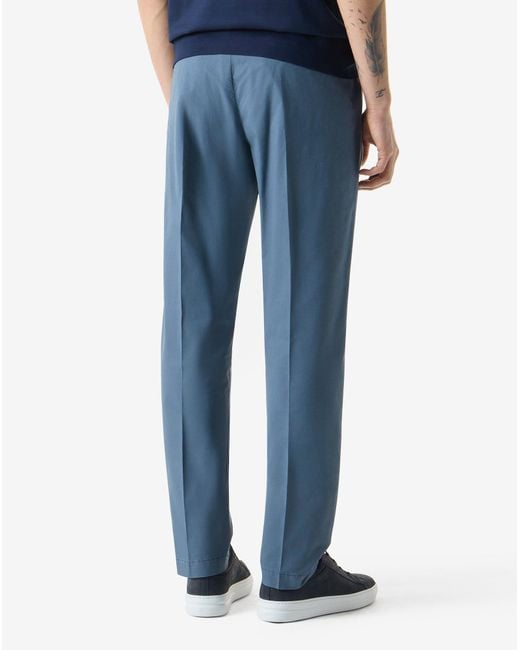 Corneliani Blue Garment-Dyed Air Force Gabardine Trousers for men