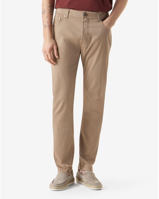 Corneliani Natural Garment-Dyed Stretch Cotton Jeans for men