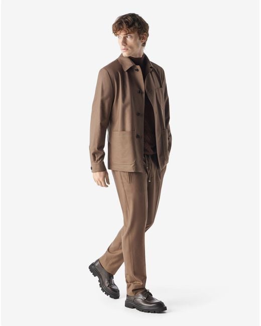 Corneliani Brown Pure Wool Trousers for men