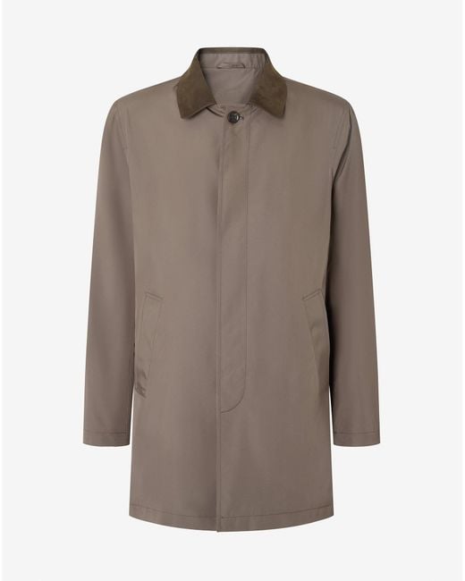 Corneliani Brown Dark Trench Coat Made From Technical Poplin for men