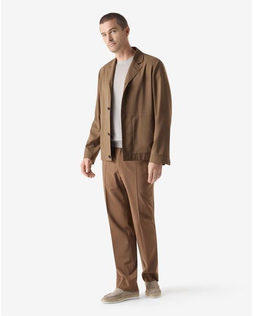Corneliani Brown 120's Stretch Wool Trousers for men