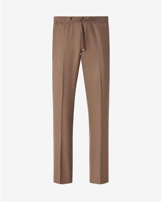 Corneliani Brown Pure Wool Trousers for men