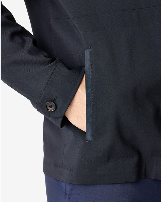 Corneliani Blue Stretch 120's Wool Overshirt for men