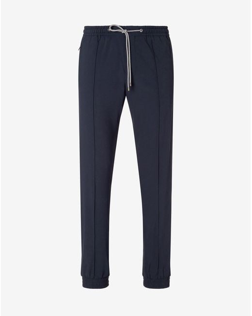 Corneliani Blue Dark Technical Wool Fabric Joggers for men