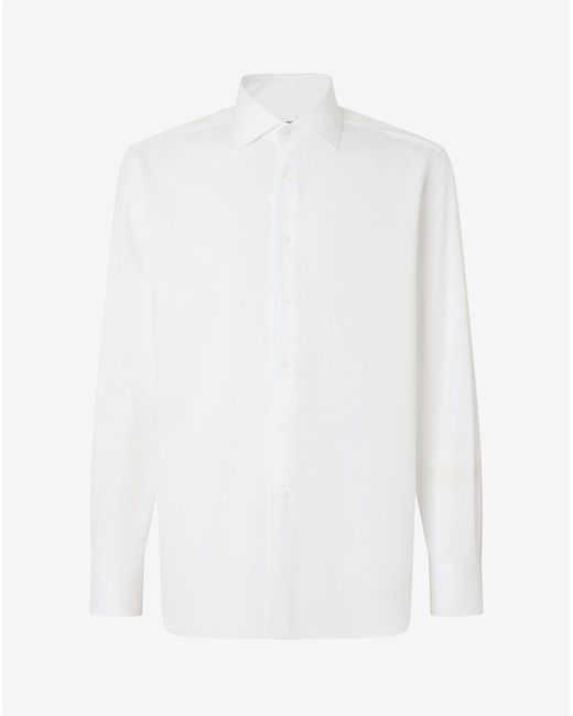 Corneliani White Cotton Twill Shirt for men