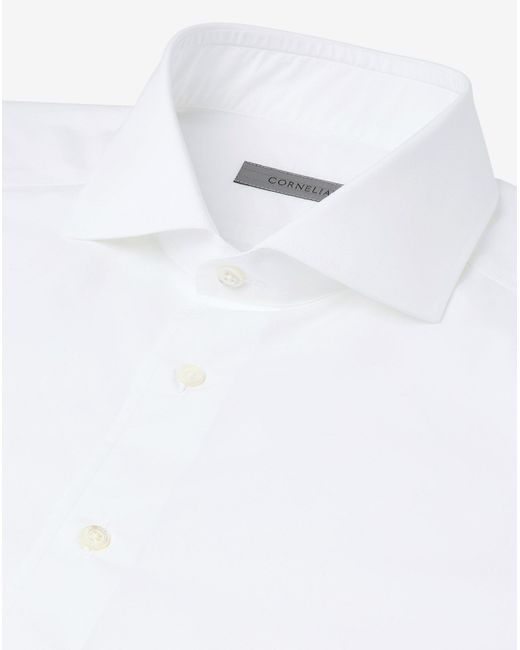 Corneliani White Popeline Cotton Shirt for men