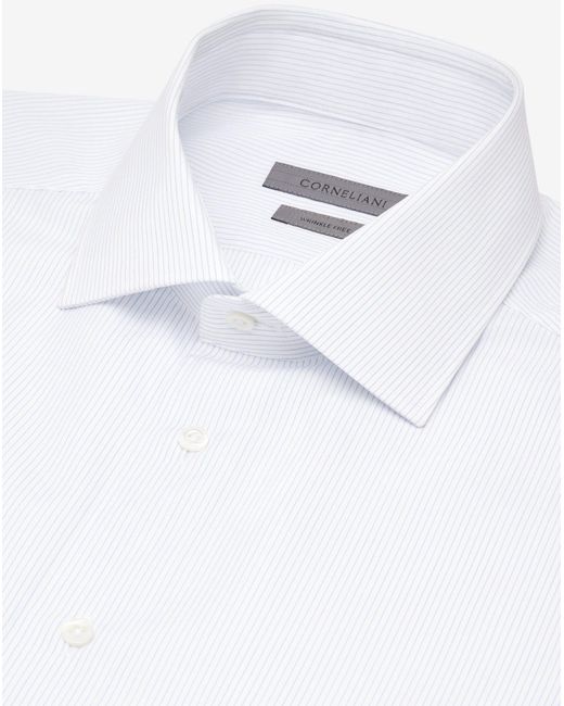 Camicia Con Riga Bianca E Azzurra di Corneliani in White da Uomo