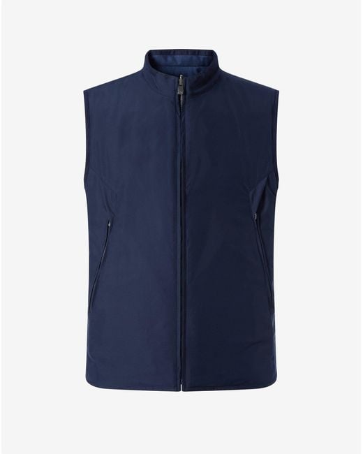 Corneliani Blue Reversible Padded Gilet for men