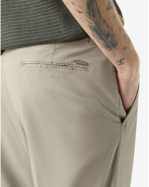 Corneliani Natural Light Garment-Dyed Gabardine Trousers for men