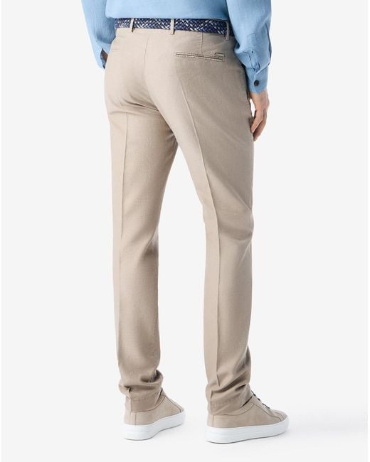 Corneliani Natural Garment-Dyed Light Canvas Chino Trousers for men
