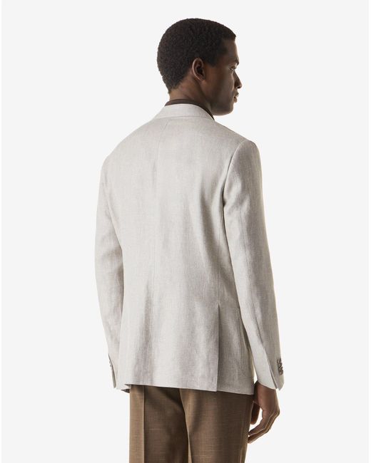 Corneliani White Linen And Lyocell Jacket for men