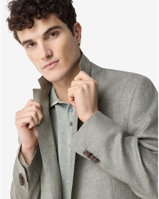 Corneliani Gray Linen And Lyocell Jacket for men