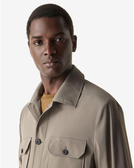 Corneliani Gray Technical Wool Overshirt for men