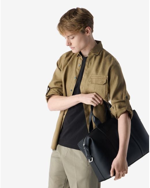 Corneliani Brown Pure Linen Shirt for men