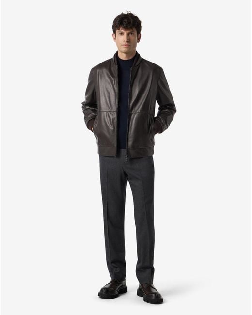 Corneliani Black Reversible Nappa Leather Gilet for men
