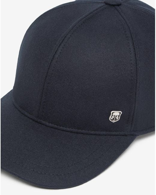 Corneliani Blue Wool Flannel Baseball Cap for men