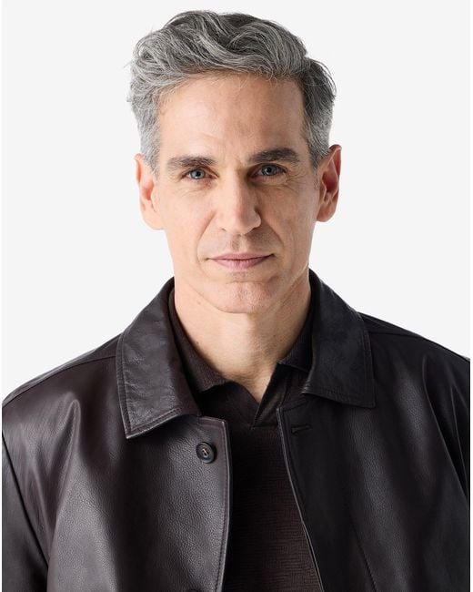 Corneliani Black Nappa Leather Jacket for men