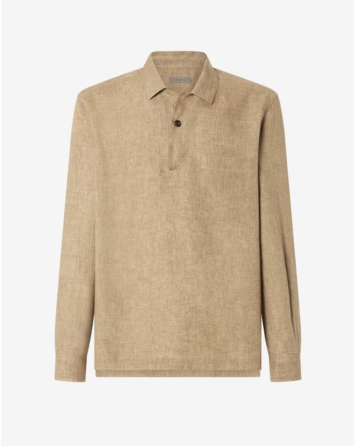 Corneliani Natural Pure Linen Shirt for men