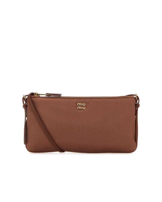 Miu Miu Brown Satin Shoulder Bag