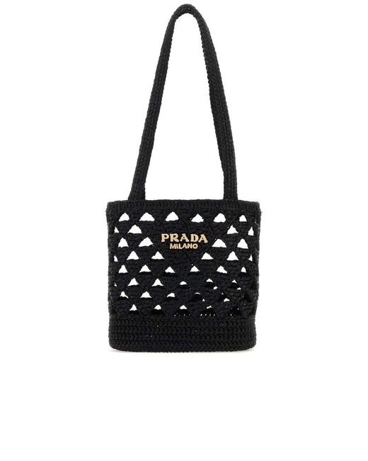 Prada Black Straw Handbag