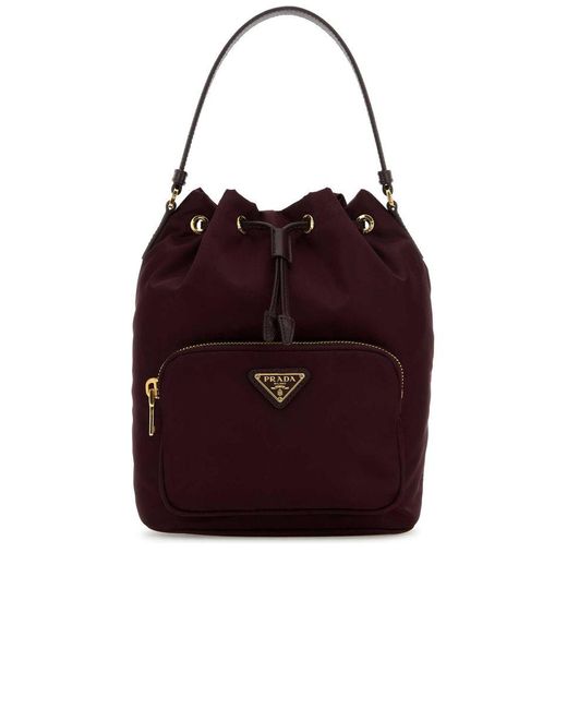 Prada Red Duet Re-nylon Bucket Bag