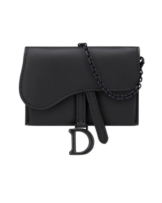 Dior - Saddle Bag with Strap Black Ultramatte Calfskin - Women