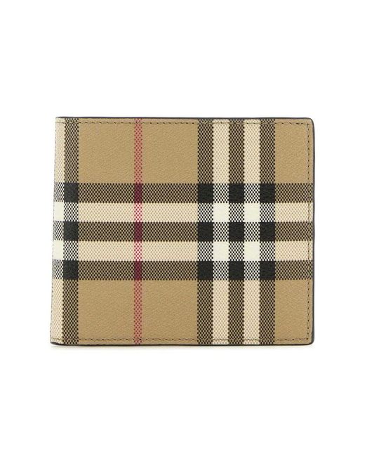 Burberry Natural Printed Canvas Wallet