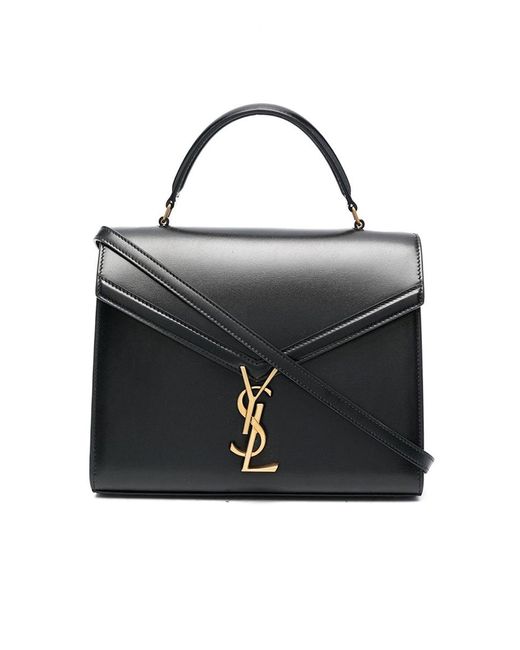 Saint Laurent Cassandra Medium Top Handle Bag In Shiny Leather in Black |  Lyst UK