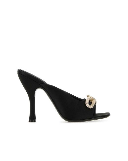 Ferragamo Black Satin Mules