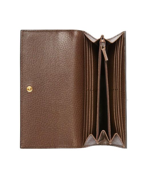 Gucci Brown Ophidia gg Continental Wallet
