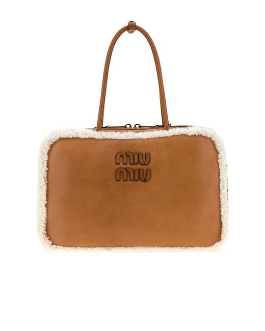 Miu Miu Brown Beau Handbag