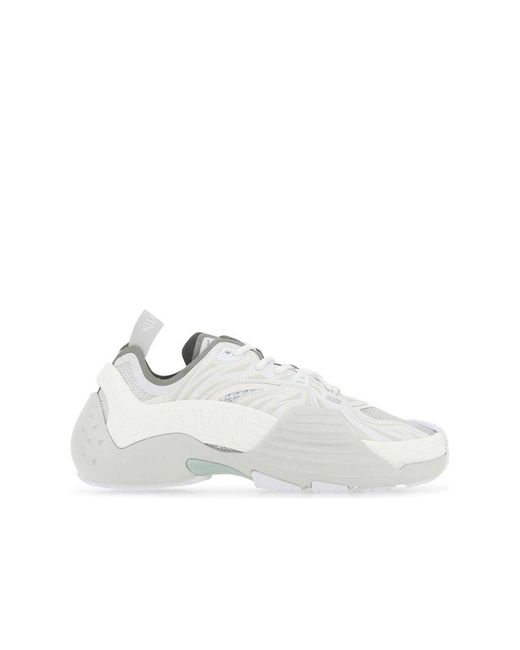 Lanvin White Multicolor Fabric Sneakers