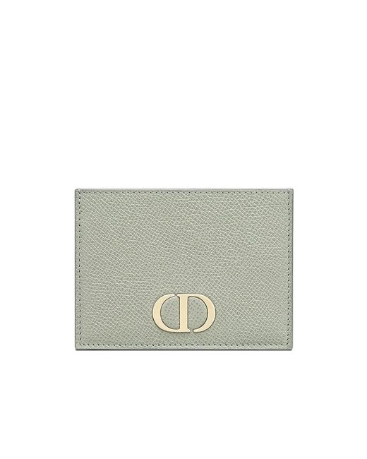 Dior Leather 30 Montaigne Card Holder Gray Grained Calfskin | Lyst ...