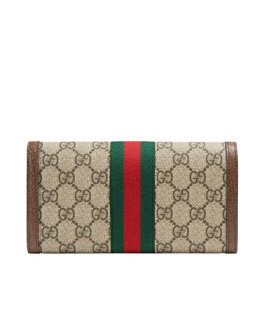 Gucci Brown Ophidia gg Continental Wallet