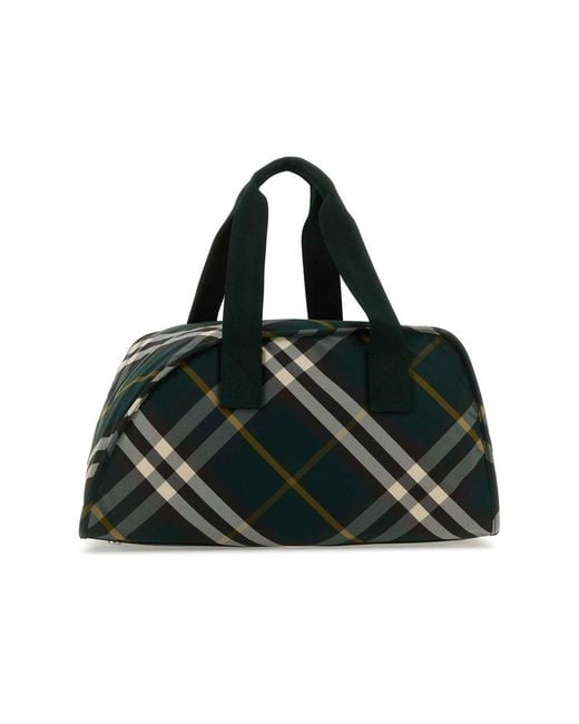 Burberry Black Printed Nylon Shield Travel Bag