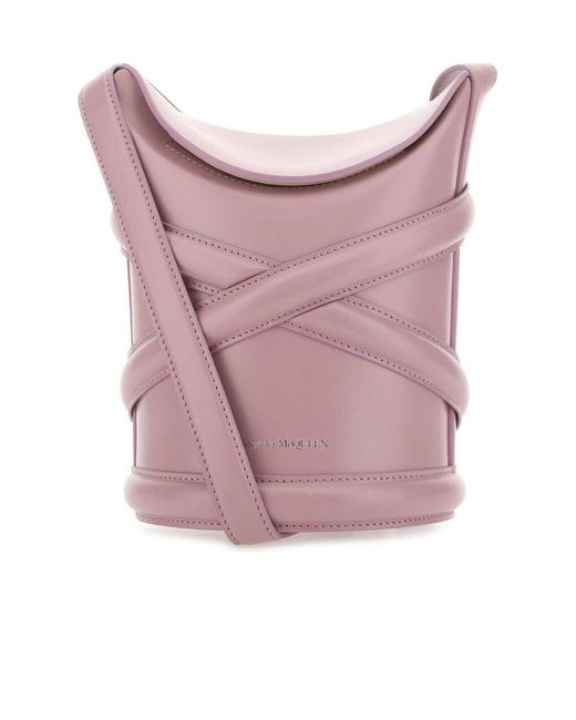 Alexander McQueen Pink The Curve Bucket Bag