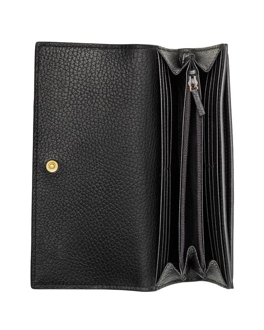Gucci Black gg Marmont Leather Continental Wallet
